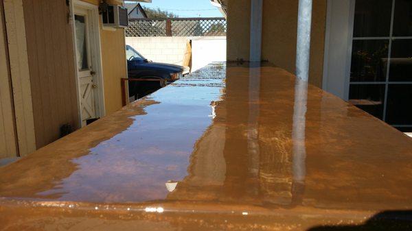 custom stained concrete counter top