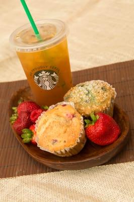 Start the morning off right with Starbucks beverage & fresh baked pastry