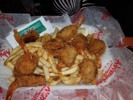 $12 for 10 fried shrimps with fries and some were sort of burnt. I don't recommend buying this meal.