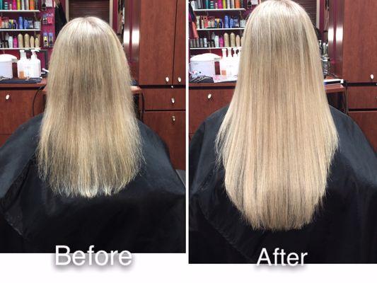 Before & After Great Lengths Hair Extensions