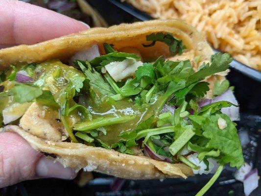 Chicken taco w/cilantro and onions