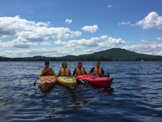 Kayaking on Lower Saranac Lake.