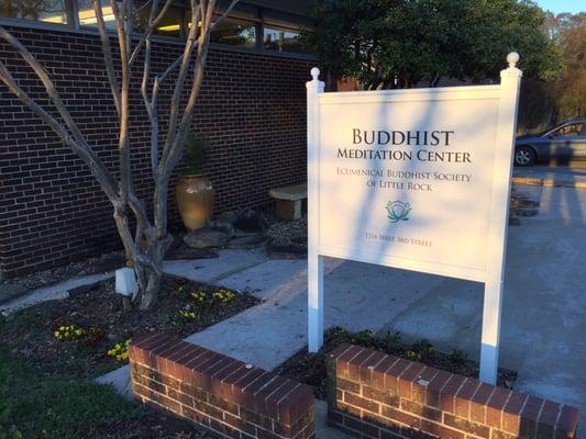 Signage for the Ecumenical Buddhist Society of Little Rock