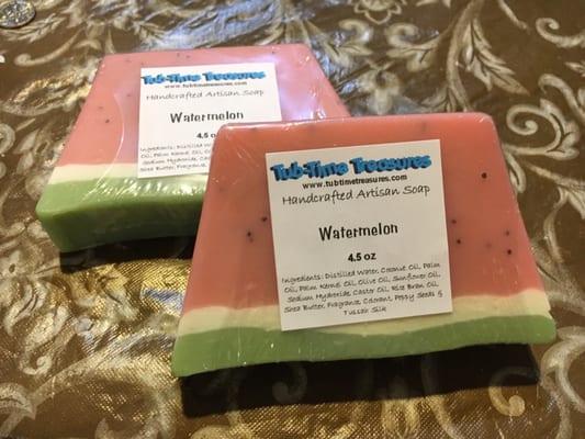 The watermelon soap is addicting! Luckily my nieces keeps me supplied by sending them to me in California!