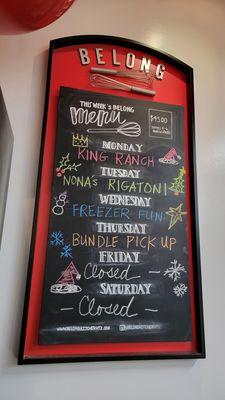 Daily menu