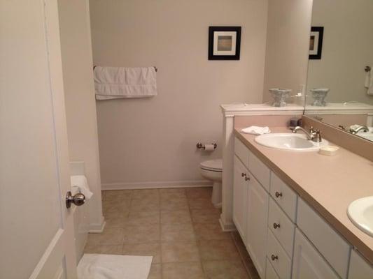 Master bath, separate shower and whirlpool tub, double sinks