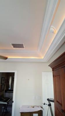 Lighted crown molding.