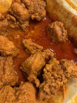 Wings hot extra sauce