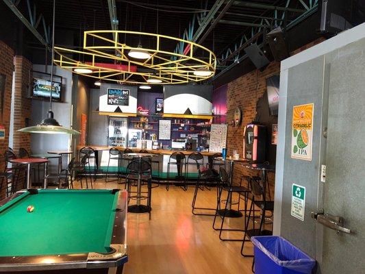 Refreshment Bar and recreation area at Laundry, 101 on E. Main St, Kent OH.