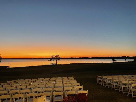 The sun was setting during the reception. Just beautiful! The picture does not do it justice.