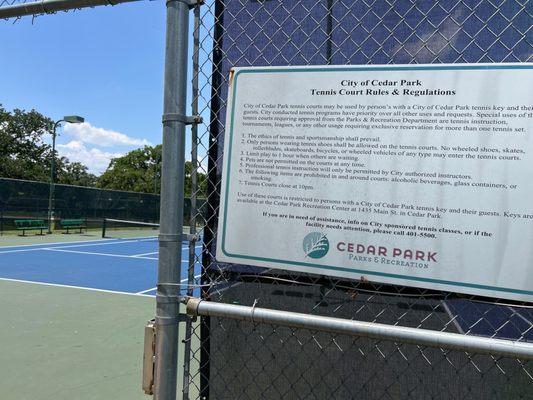 Tennis court rules and membership