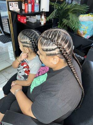 Cornrows w/ Design