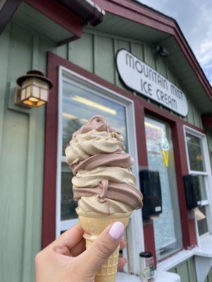 Chocolate and coffee swirl ice cream