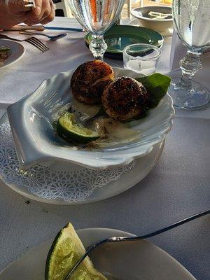 Seared scallops we started eating lol