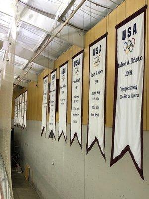 Applique banners at Belmont Hill School