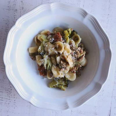 Orecchiette with broccoli and sausage made with our fresh pasta