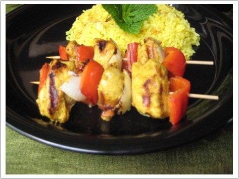 Chicken Kabab with Saffron Rice