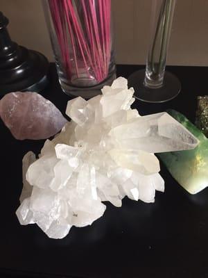 Rose Quartz for love and relationships  clear crystal quartz for clarity and guidance