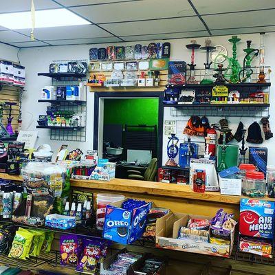 Incense, ash trays, hookahs, munchees, black cigars, cbd hookah, hemp shisha, phone repairs and more.