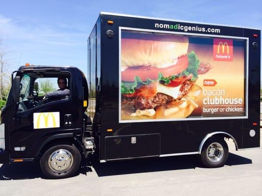 McDonalds utilizing a mobile billboard vehicle