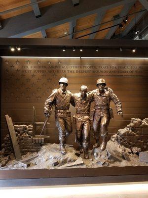 Bronze statue symbolizing the Purple Heart Medal.