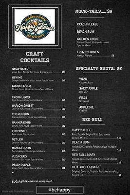 Craft Cocktails, Mock-Tails & Frozen Beverages