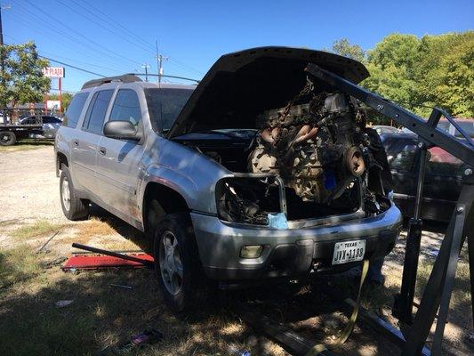 Engine swap on a 2009 Trailblazer.