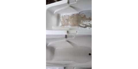 before and after refinishing tub