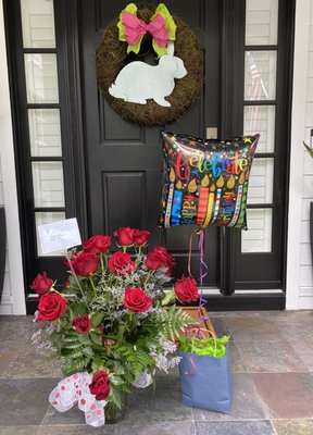 Two Dozen Red Roses for my birthday & Easter Surprise for my son - both from Moates - 2020