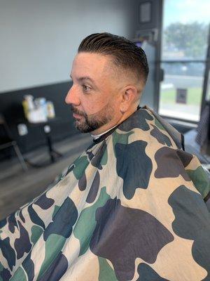 Skin fade with Comb Over