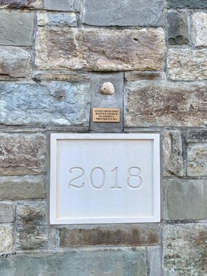 Stone from the first baptist church in the USA.