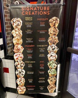 Signature creation menu