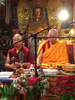 Lama Sonam and Khenpo Chopel giving a teaching for the benefit of all beings.