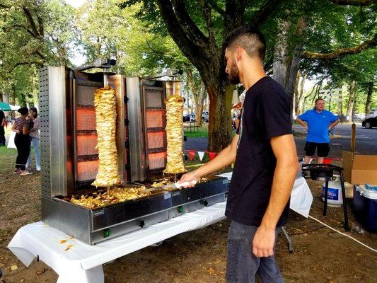 Chicken shwarma roasting- so good!