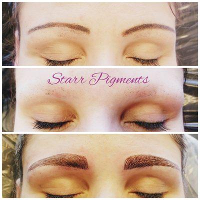 My client today suffers from psoriasis and keeps her brows shaved to prevent rashes from forming,  today she left feeling like a new person.