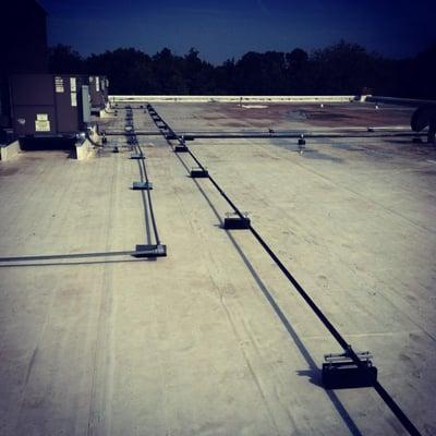 Gas piping installed to rooftop units.