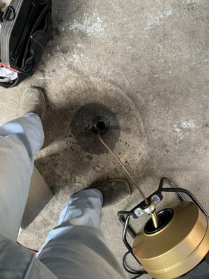 snaking a floor drain