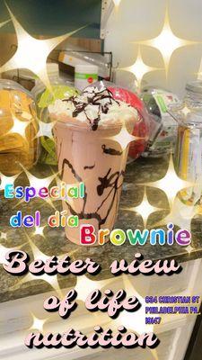 Special of the day Brownie shake.