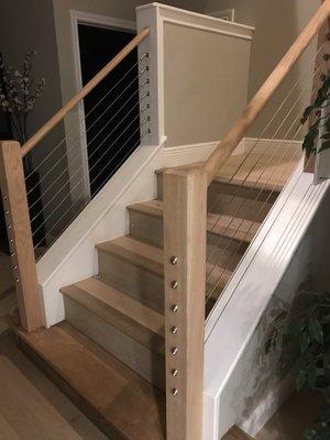 Staircase with cable railing