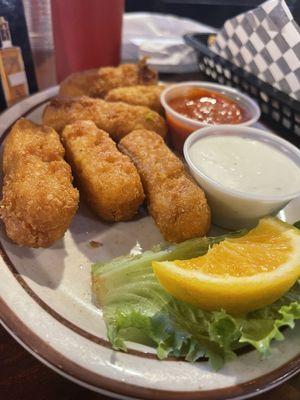 Beer battered cheese sticks