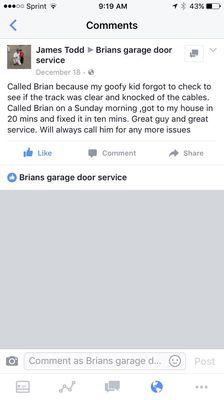 Brian's downriver garage door service