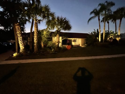 Great lighting we did in Boca Raton to enhance property beauty.... 
with an added benefit of highest priority ..Security!!