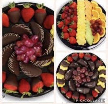 Fresh fruit and chocolate dipped fruit platters!