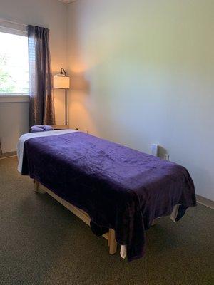 Massage room at Vibrant Health in West Olympia