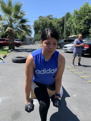 Training a few clients when Jamz Fitness was operated outside in home parking lot back in California