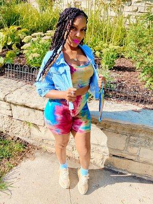 Jena Tye Dye Short Set (3PC Mask Included)