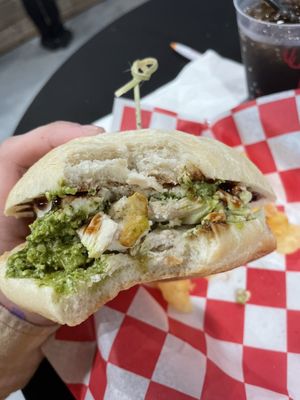 Chicken pesto sandwich