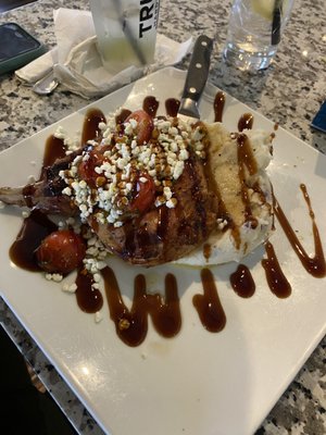 Pork chop on mashed during Restaurant Week