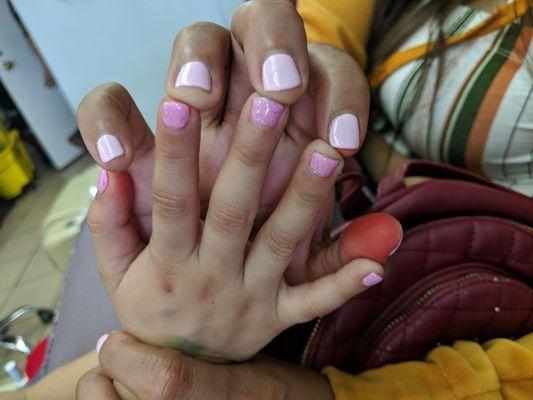 Excuse the hot Cheetos fingers... Best nail spot in bellflower hands down . Manicures and pedicures are heavenly