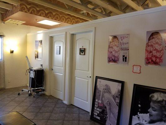 Skincare rooms are inside Studio 21 in the back